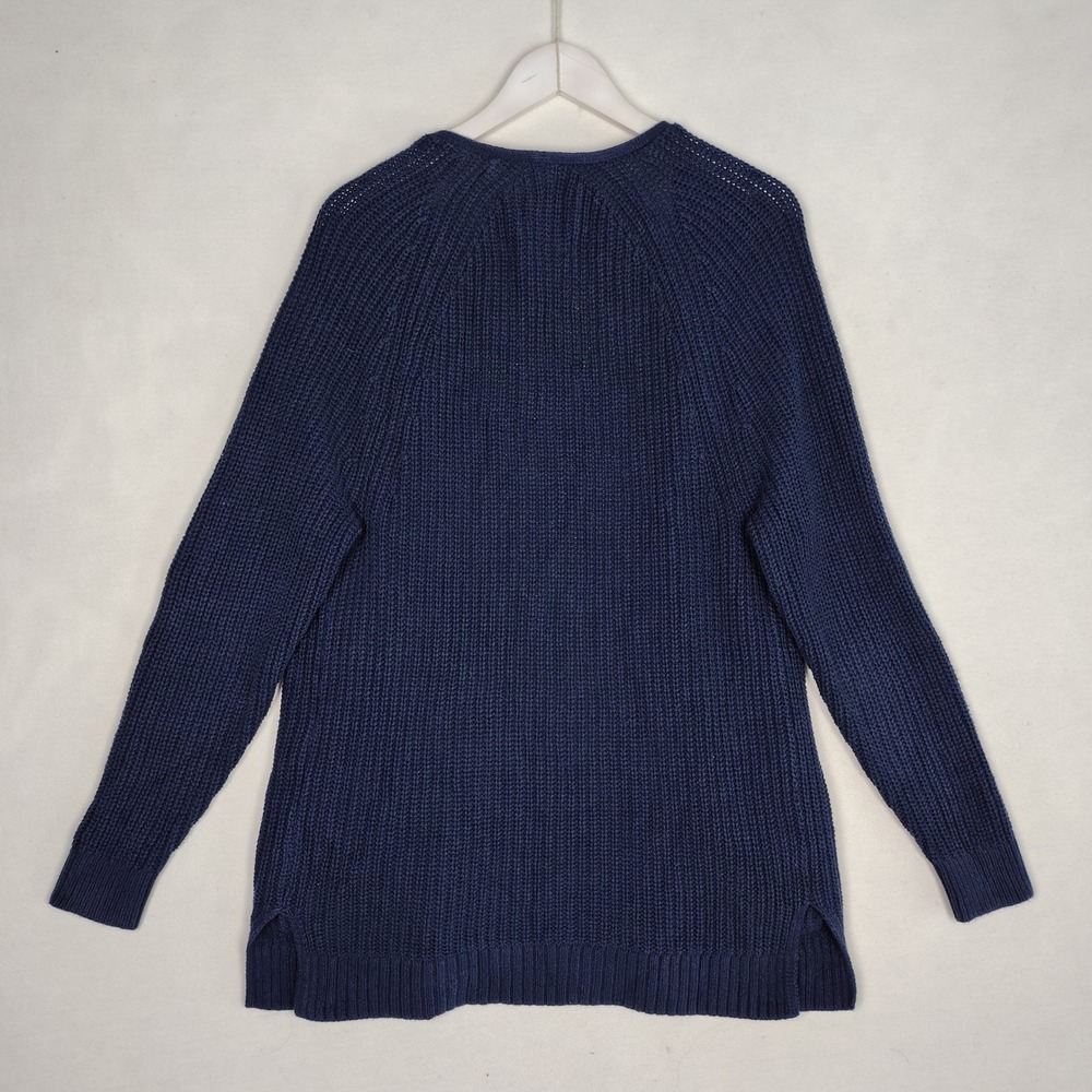 Abercrombie & Fitch Navy Blue Chunky Shaker Knit Open Front Cardigan Sweater S